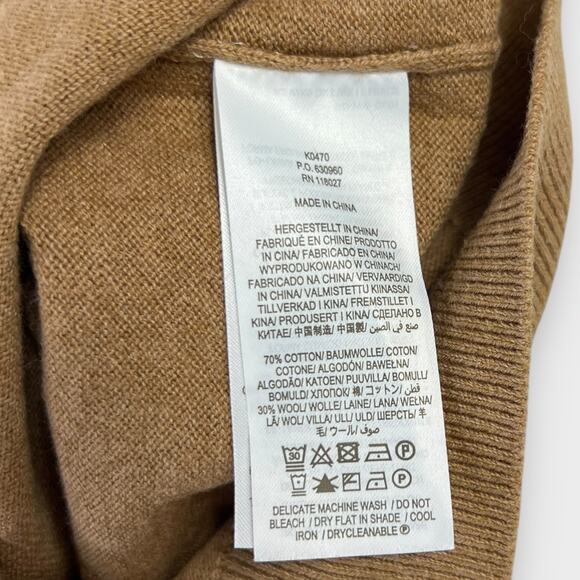 Boden Collar Colorblock Sweater in Camel Melange Size 4 - Picture 6 of 8